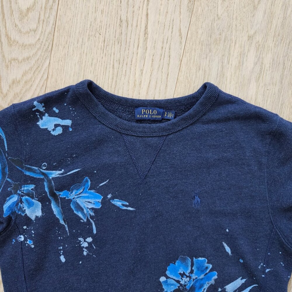 Polo Ralph Lauren Women’s Floral Crewneck Sweatshirt – Size SP, Blue - Picture 5 of 11